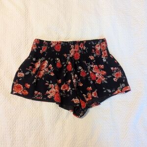 Floral Flowy Shorts W Elastic Waistband